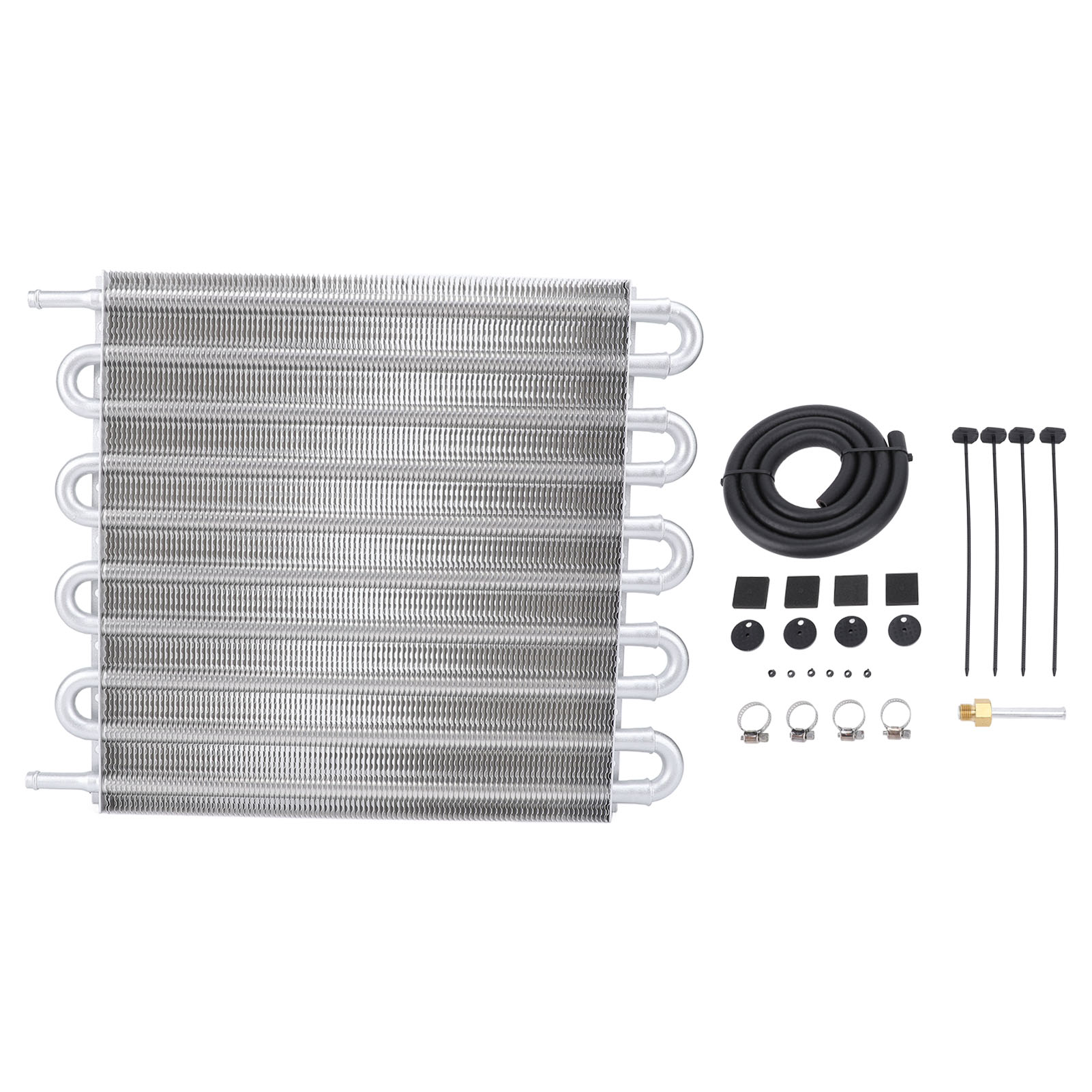 10-reihiger 395-mm-aluminium-getriebeölkühler, Motorkit Zur Verbesserung Der Kraftstoffeffizienz Für 5/16"-antrieb, Silber