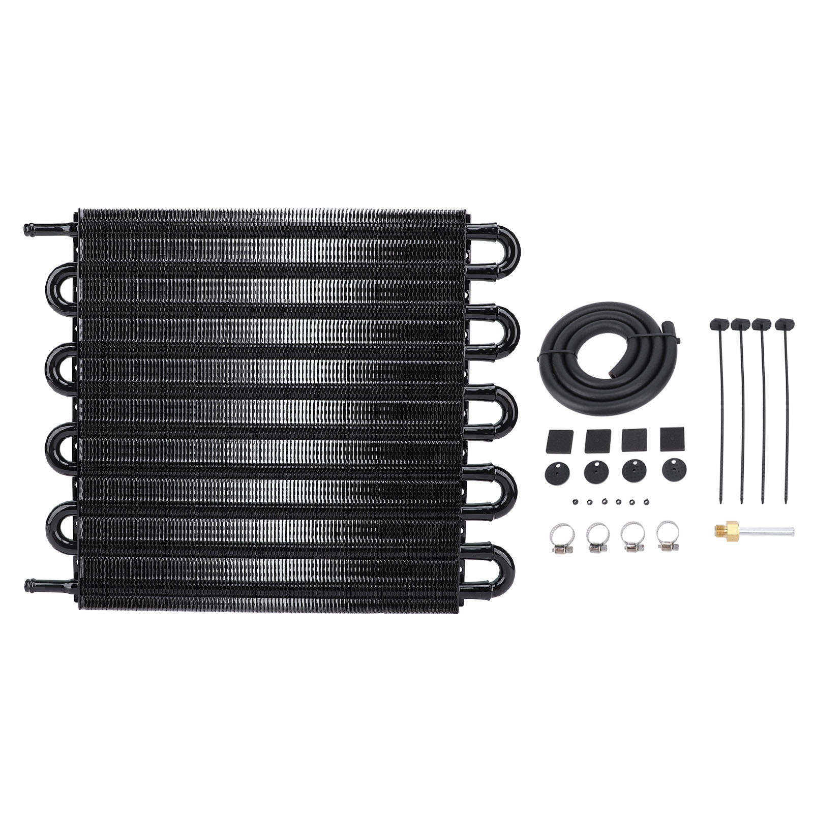 10-reihiger, 395 Mm Großer Aluminium-getriebeölkühler, 5/16"-antrieb, Kraftstoffeffizienz-verbesserungssatz Für Motoren, Schwarz