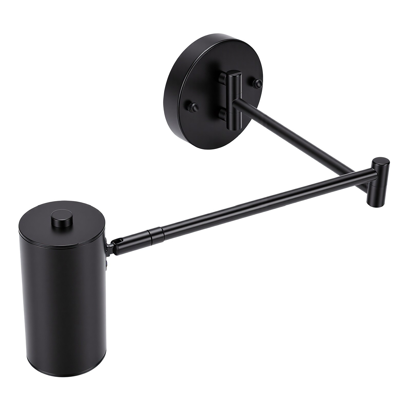Wandleuchte Mit Gelenkarm, Verstellbarer Halterung, Leselampe, Doppelgelenk, Klappbar, Metallfuß, Warmweißes Led-licht, Für Wohn- Und Schlafzimmer, Schwarz