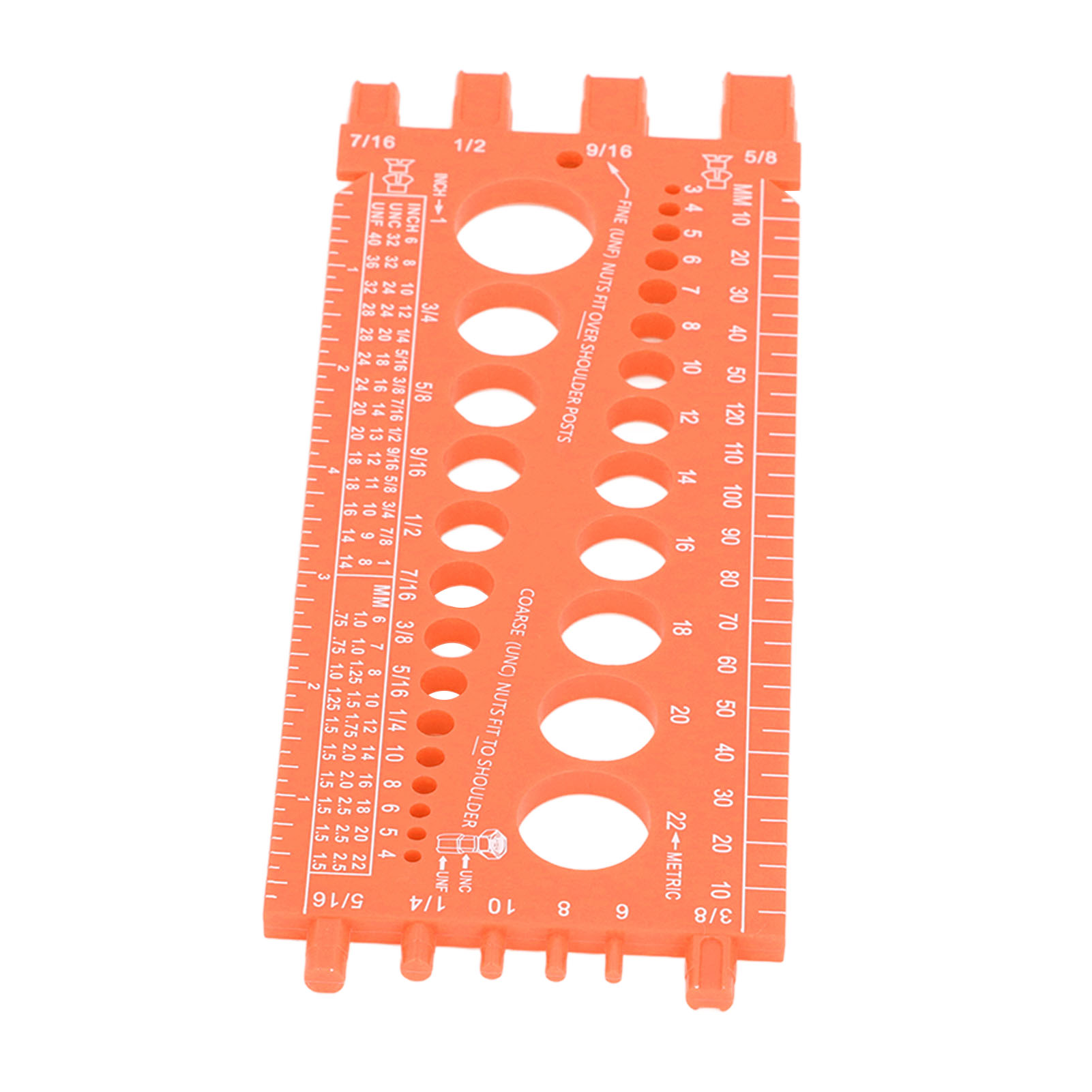 Multifunktionale Gewindelehre Für Muttern, Bolzen Und Schrauben Mit Zoll- Und Metrischen Einheiten Zur Schnellen Gewindeidentifizierung. Ideales Werkzeug Für Werkstatt Und Garage (orange).