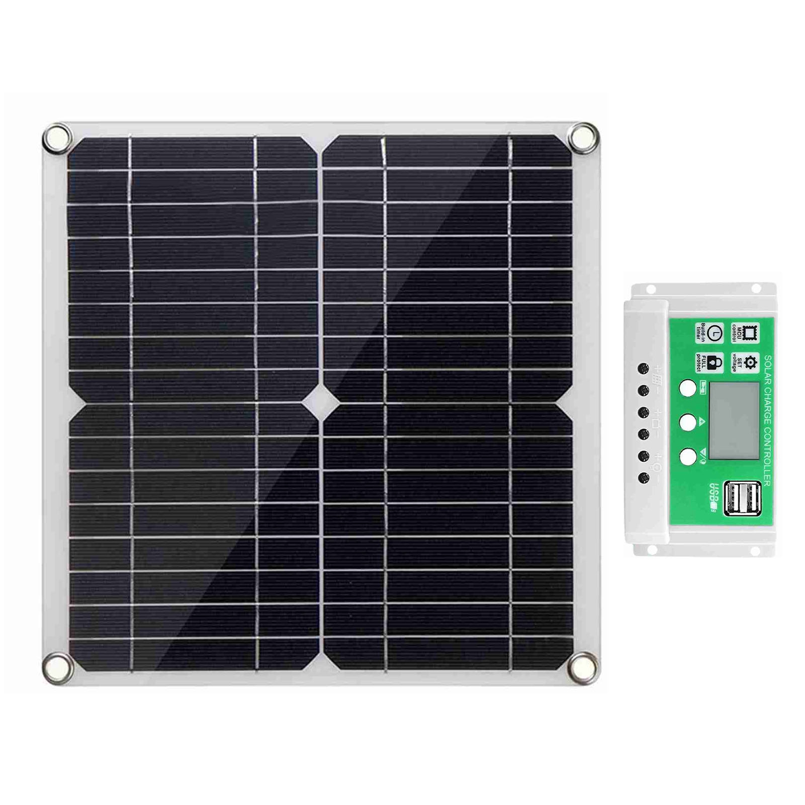 20w 12v Monokristallines Solarpanel-set + 10a Pwm-laderegler + Batterieklemmen - Hoher Wirkungsgrad Von 22% - Ideal Für Wohnmobile, Boote, Anhänger Und Netzunabhängige Systeme.