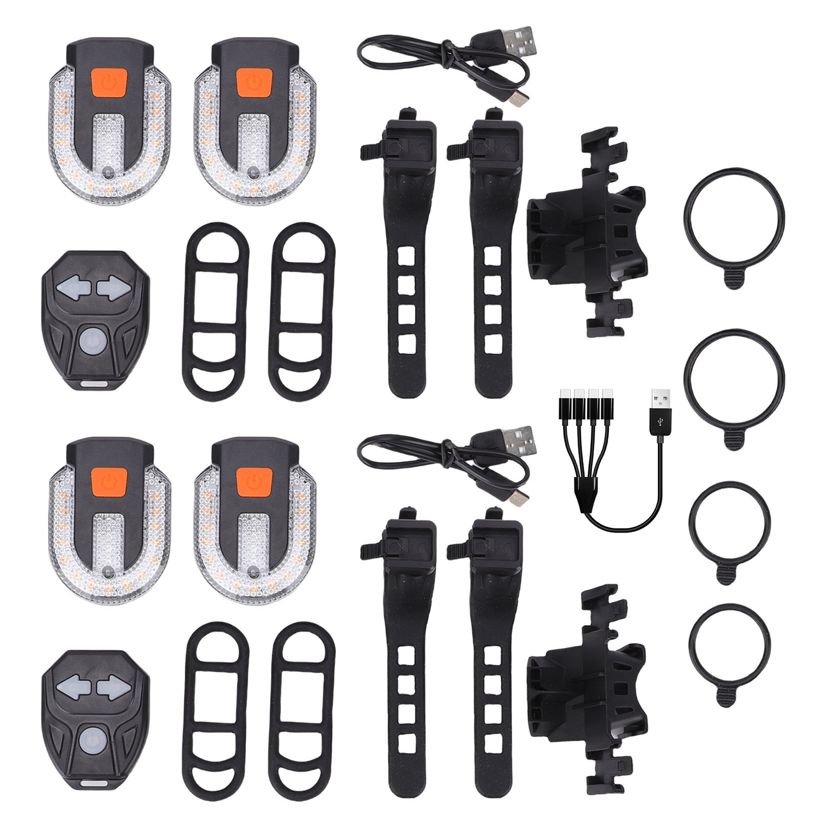 2 Paar Fahrradblinker, Wiederaufladbares Led-rücklicht Mit Fernbedienung, 5 Modi, Wasserdicht Für Nachtfahrten