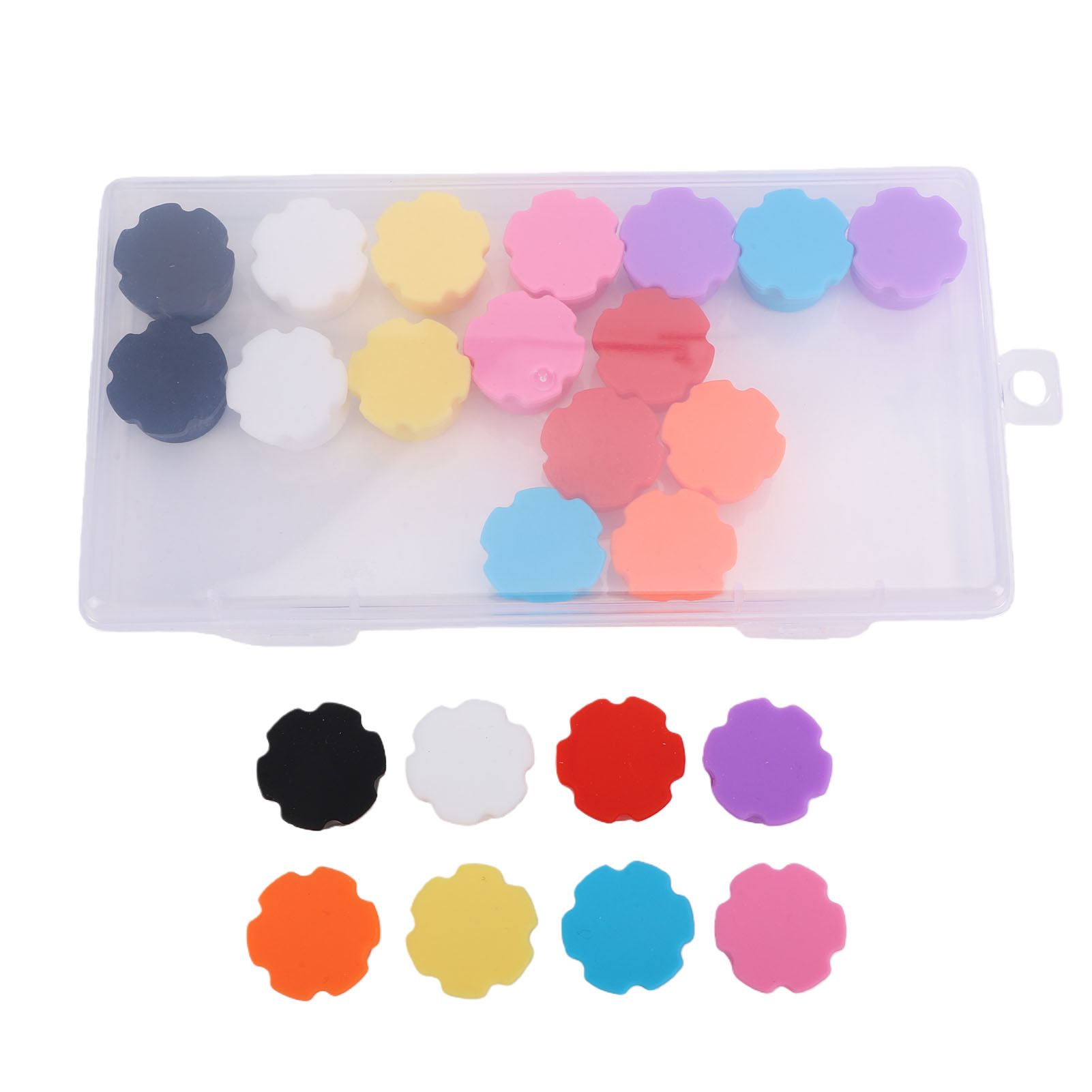 Packung Mit 24 Silikonstopfen Für 3-ml-glasflaschen, Wiederverwendbar, Auslaufsicher Und Staubdicht, Erhältlich In 8 Farben Für Optimale Organisation.