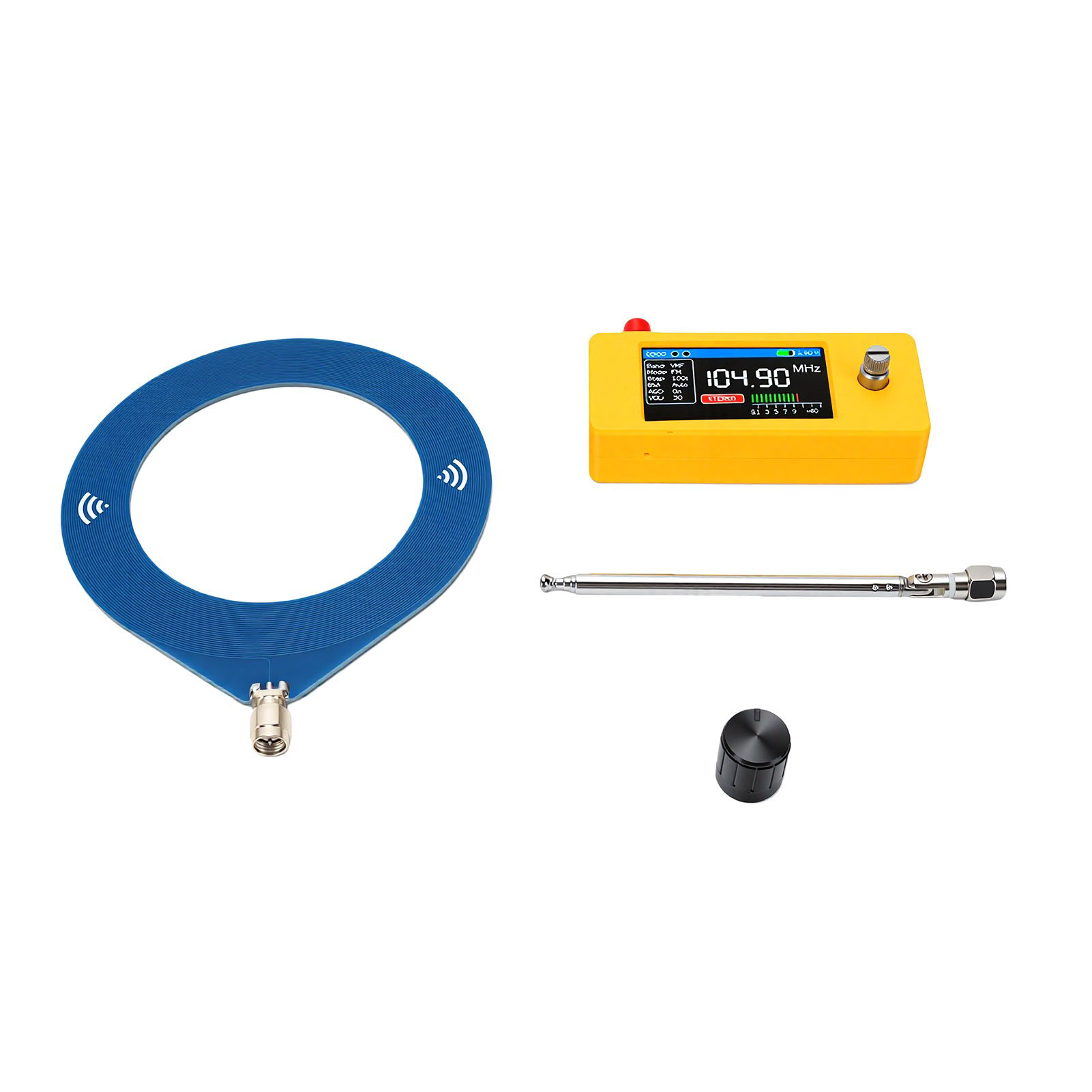 Kleines, Tragbares Gelbes Radio Mit 1,9-zoll-ips-farbdisplay Und Si4732-dsp-chip, Ideal Für Reisen, Camping Und Outdoor-aktivitäten.