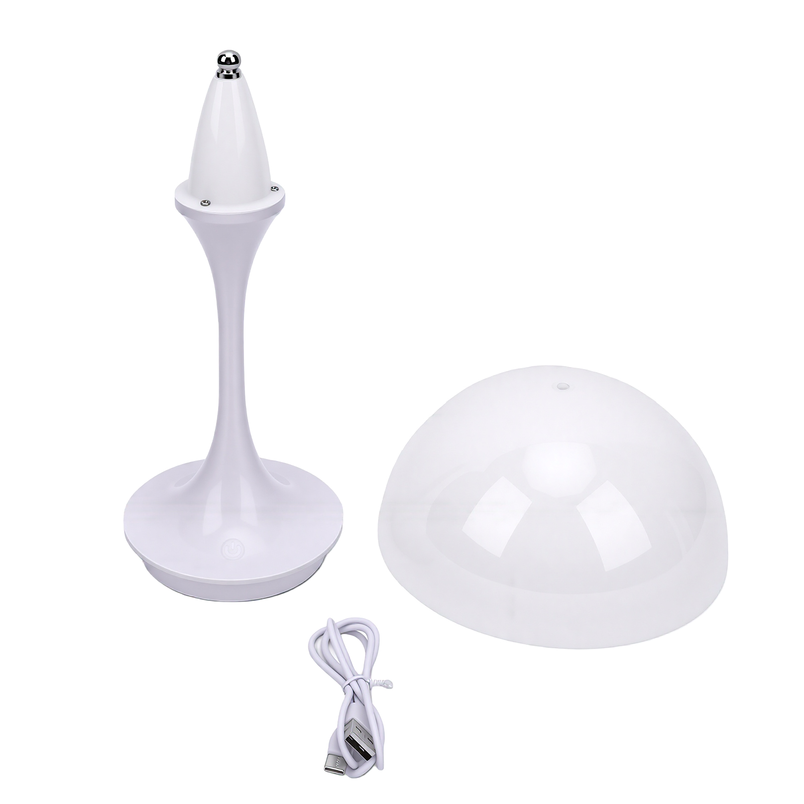Nordische, Pilzförmige Tischleuchte Mit Dreifarbiger Ambientebeleuchtung, Touch-bedienung, Usb-akku, Weiß. Ideal Für Schlafzimmer Oder Büro.