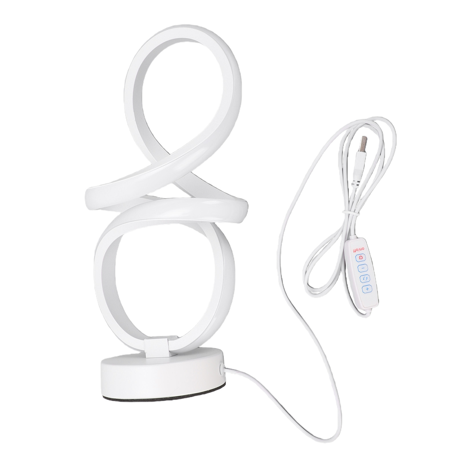 Spiralförmige Led-nachttischlampe Mit 3 Farbtemperaturen, Usb-anschluss, Modernes Nachtlicht Für Schlafzimmer, Büro Oder Wohnzimmer, Weiß