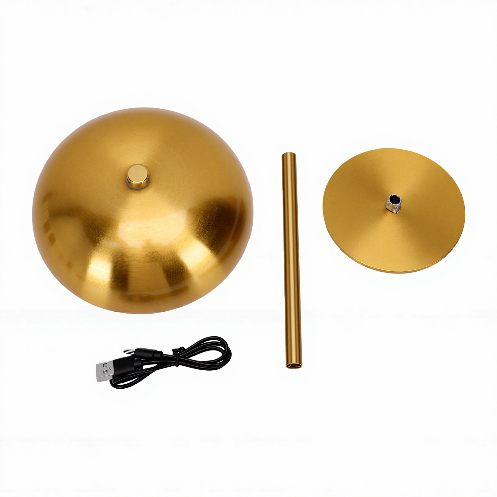 3-watt-tischleuchte Mit 3 Farbtemperaturen, Stufenlos Einstellbarer Helligkeit, Touch-steuerung, Wiederaufladbar, Metallpilzform, Goldfarben, Ideal Für Schlafzimmer, Restaurants Und Cafés.