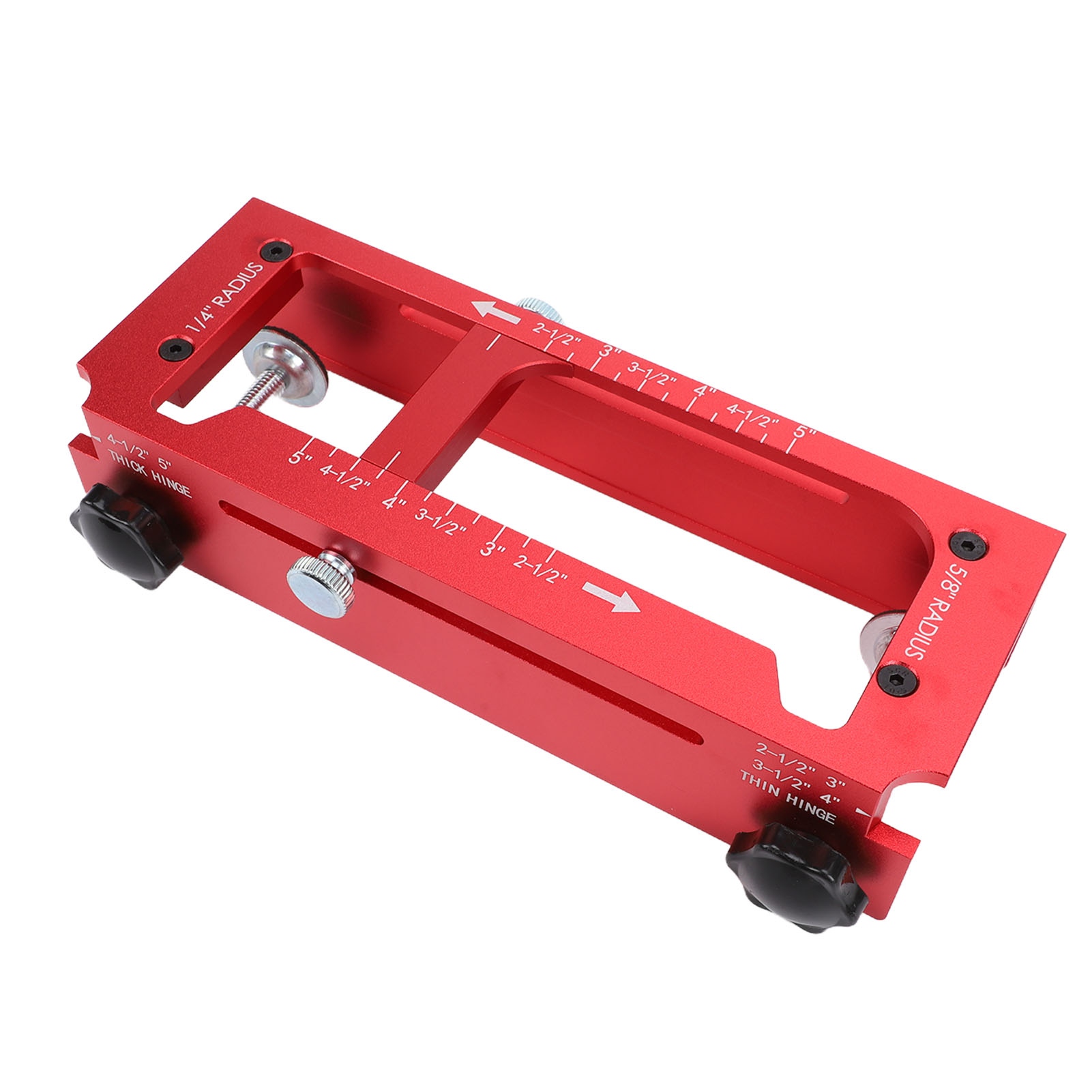 Bohrschablone Für Türscharniere, Bohrset Für Schlösser, Einsteckbohrschablone Aus Aluminiumlegierung, 2,5 Bis 5 Zoll Quadratische Einstecköffnung, 1/4 Bis 5/8 Zoll Radius Für Griff Und Riegel.
