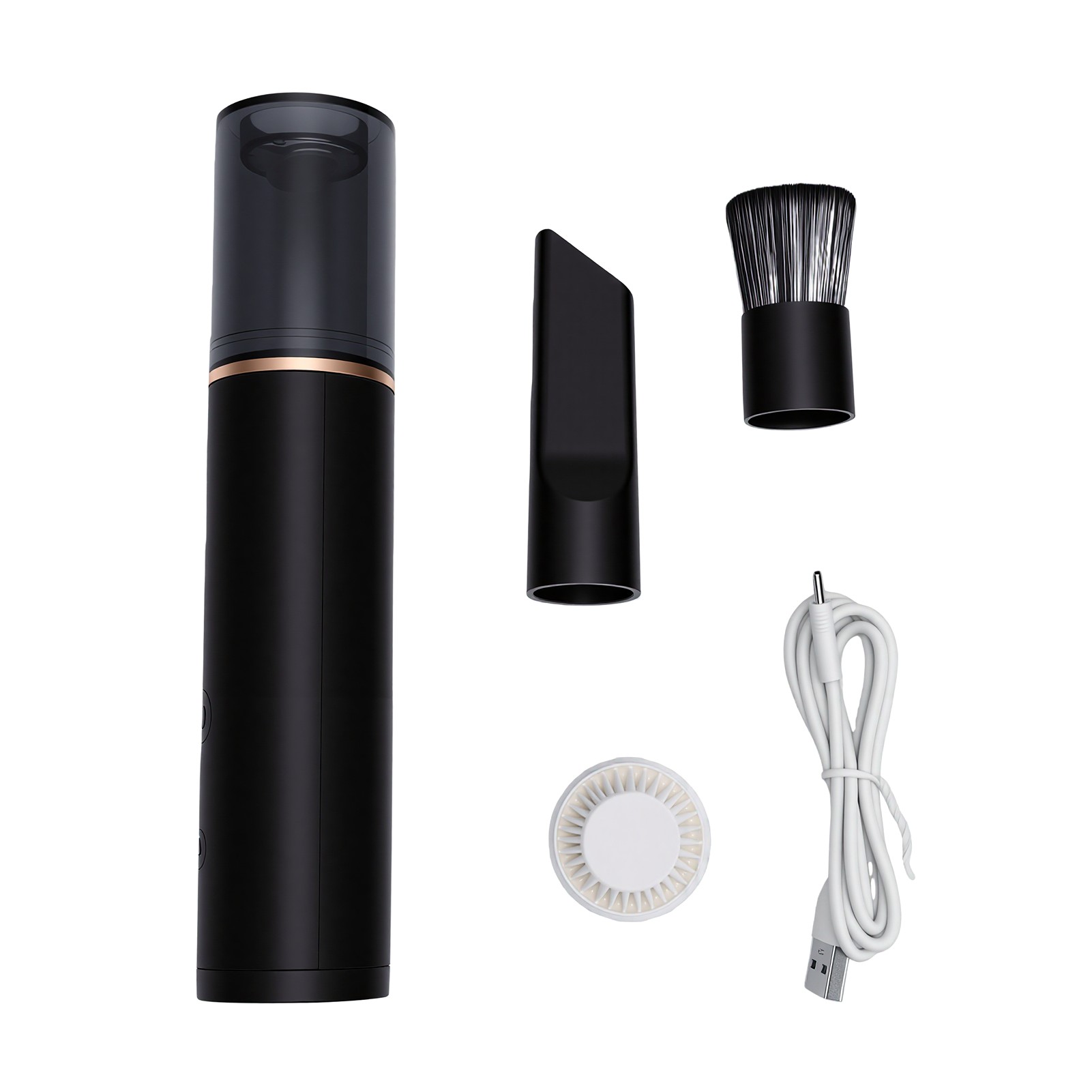 Mini-kaffeemühle, Staubsauger, Tragbar, Kabellos, Wiederaufladbar, Weiche Bürste, Pulver, Für Zuhause Und Unterwegs, Schwarz