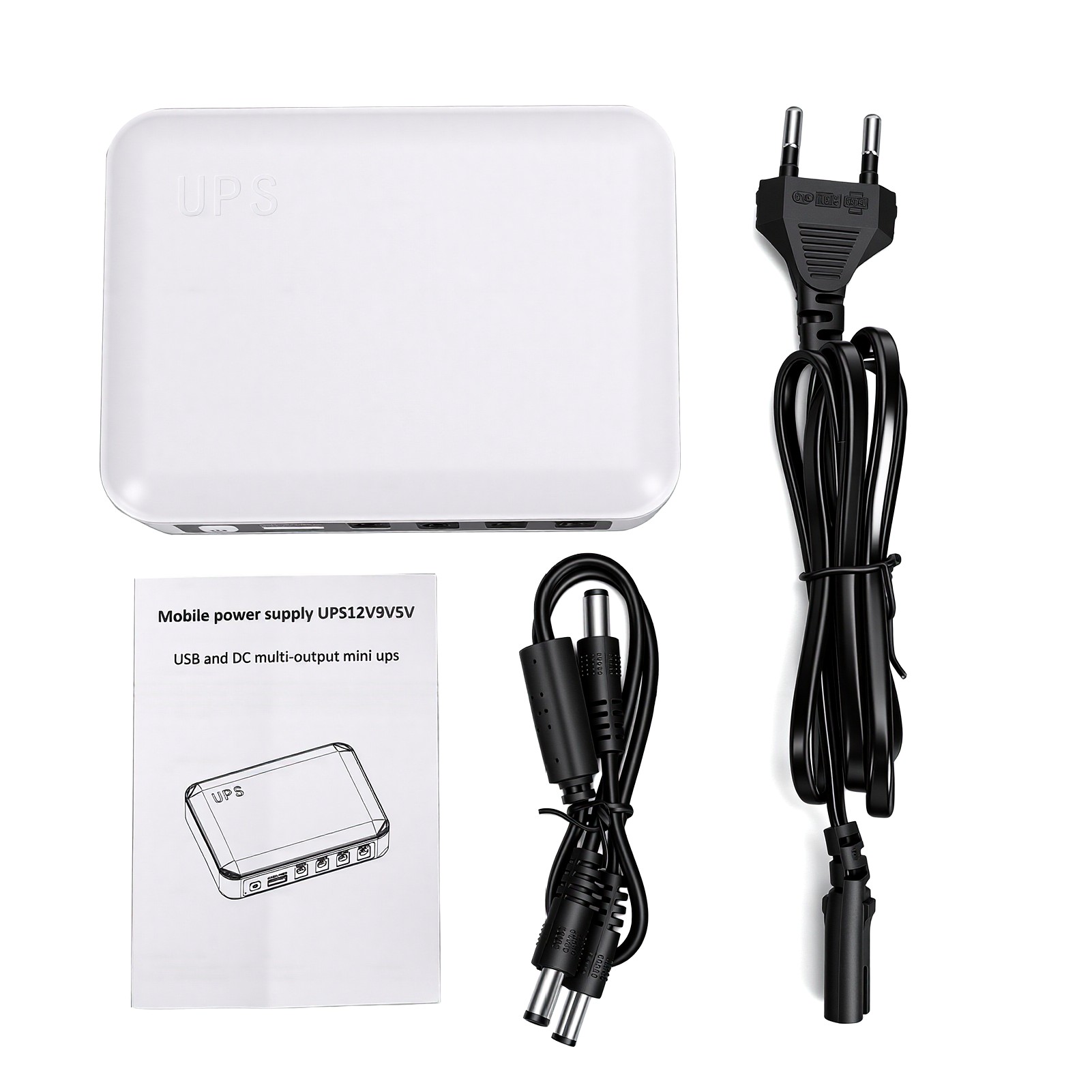 Mini-tragbarer Wechselrichter 6000 Mah Mit 5 Usb-anschlüssen, Dc 5v, 9v Und 12v Stromversorgung Für Router, Modem Und Überwachungskamera (eu-stecker).