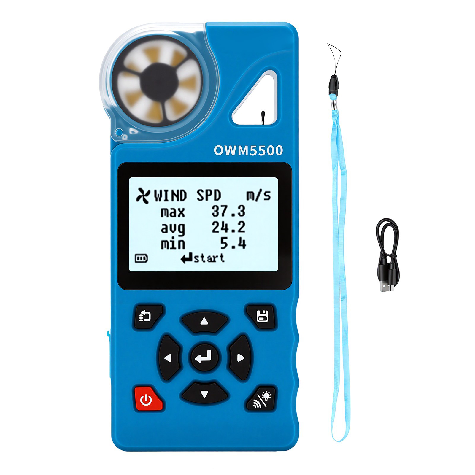 Digitales Anemometer Mit 7 Messfunktionen: Luftstrom, Fernsteuerung Per App, Speicherung Von 8.000 Messwerten, Automatische Abschaltung, Geschwindigkeit, Temperatur, Luftfeuchtigkeit. Ideal Zum Segeln