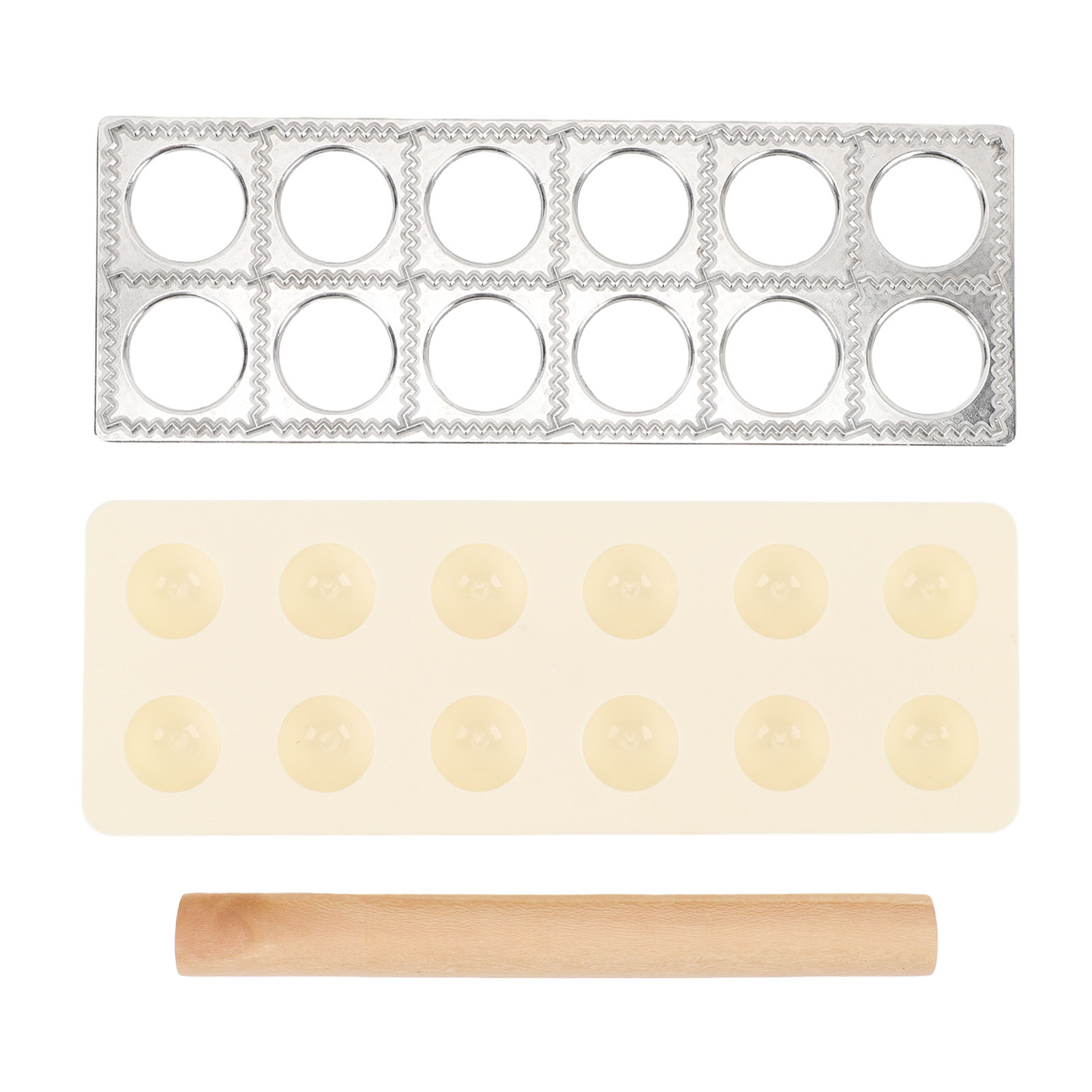 Raviolipresse Aus Aluminiumlegierung Und Kunststoff, Ravioli-werkzeug Mit Nudelholz Aus Holz Für Die Heimische Küche Und Das Restaurant
