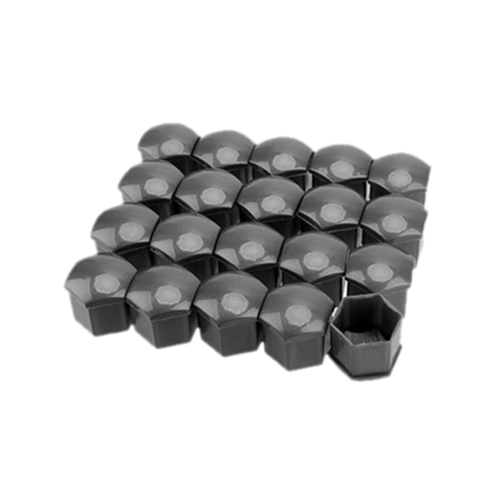 Set Mit 20 Radmutternabdeckungen, Staubdicht, Dekorativ, Zum Aufclipsen, Aus Grauem Abs-kunststoff, 19 Mm / 0,75 Zoll