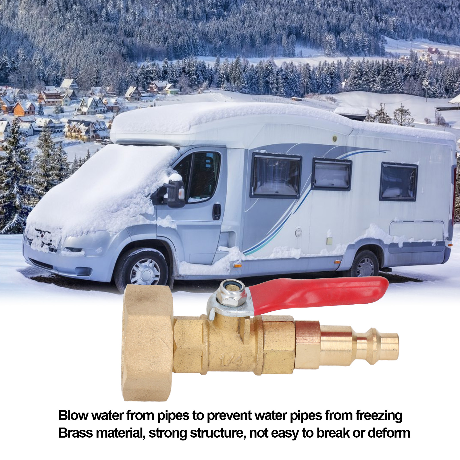 Winterfester Ablaufadapter Aus Messing, 1/4"-schnellanschluss (außengewinde), 3/4"-ght-gewinde, Gartenbewässerungsarmaturen Für Wohnmobile Und Yachten, Innengewinde
