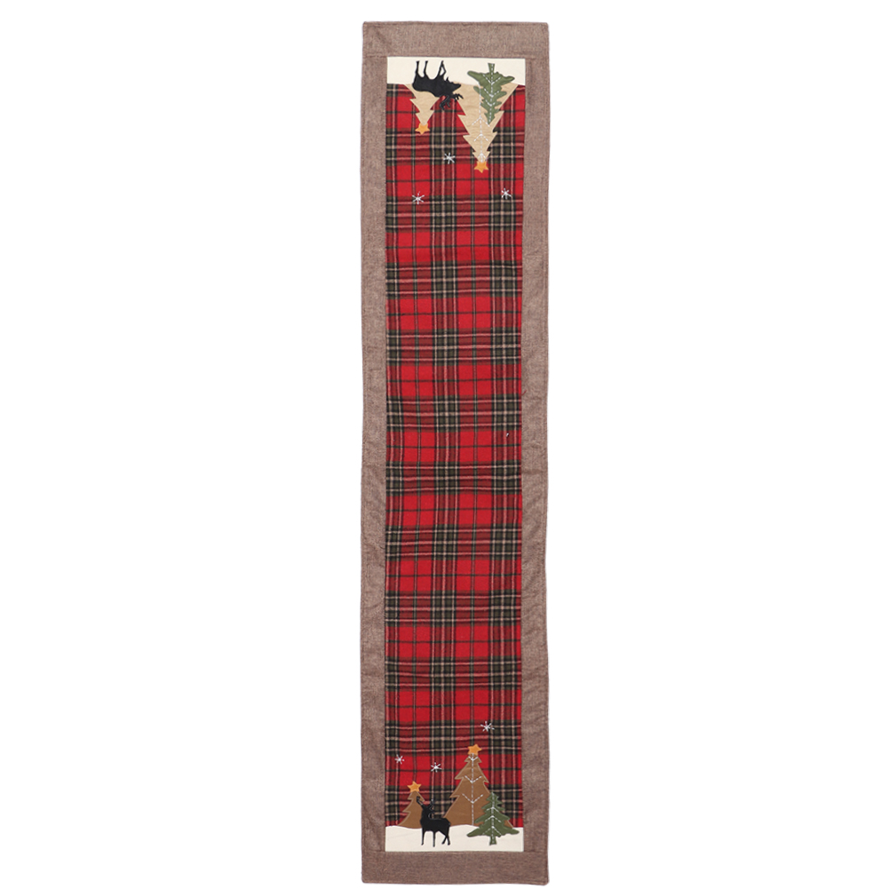 Weihnachtlicher Tischläufer Mit Karomuster, Dekorative Tischdecke Für Empfangssaal, Bankett