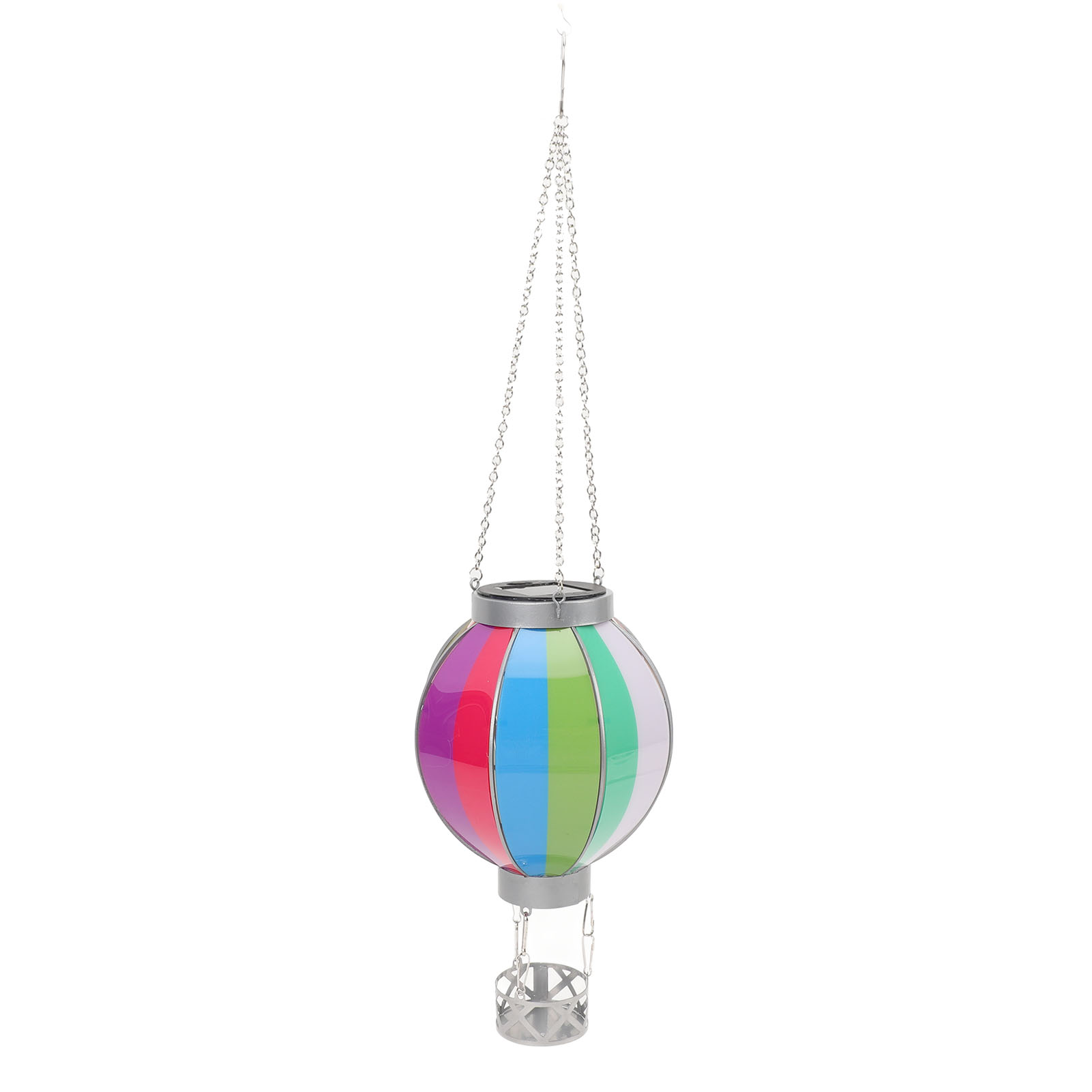 Solarlaterne In Form Eines Heißluftballons Mit Kerzenhalter, Dekorative Hängelampe Mit Flackernder Flamme Für Garten Oder Hof.