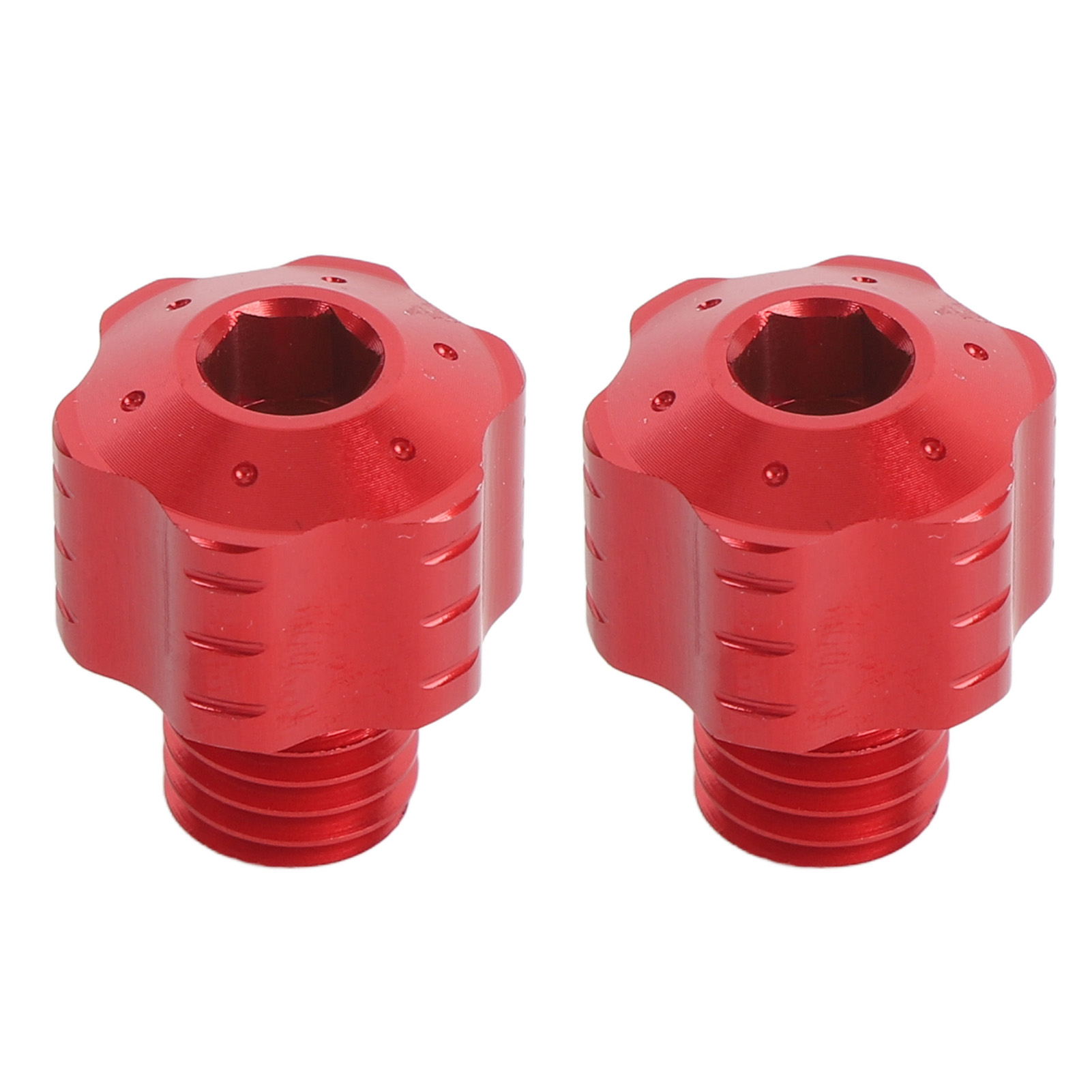 Set Mit 2 Motorrad-rückspiegelkappen, 10-mm-linksgewinde, Schrauben Und Bolzen Aus Roter Aluminiumlegierung