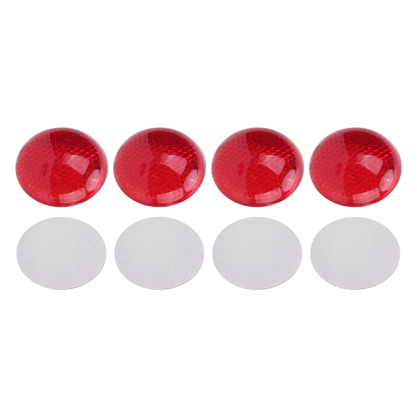 Set Mit 4 Runden 3d-dekoraufklebern Aus Reflektierendem Rotem Abs Für Autos Und Motorräder