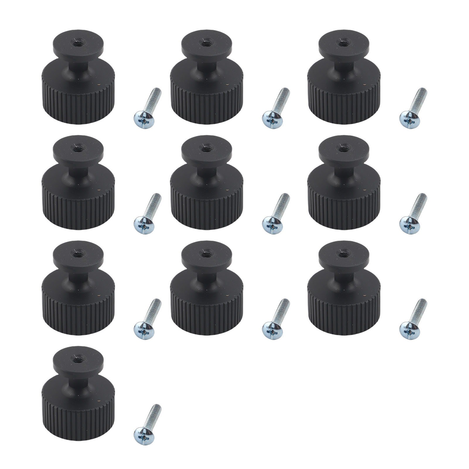 Moderne Runde Schubladengriffe Und Türgriffe Aus Aluminiumlegierung Mit Schrauben Für Küchenschränke, Schwarz, 10er-packung