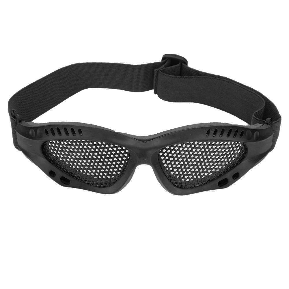 Augenschutzbrille Aus Metallgewebe Für Cs-spiele Mit Verstellbarem Riemen (schwarz)