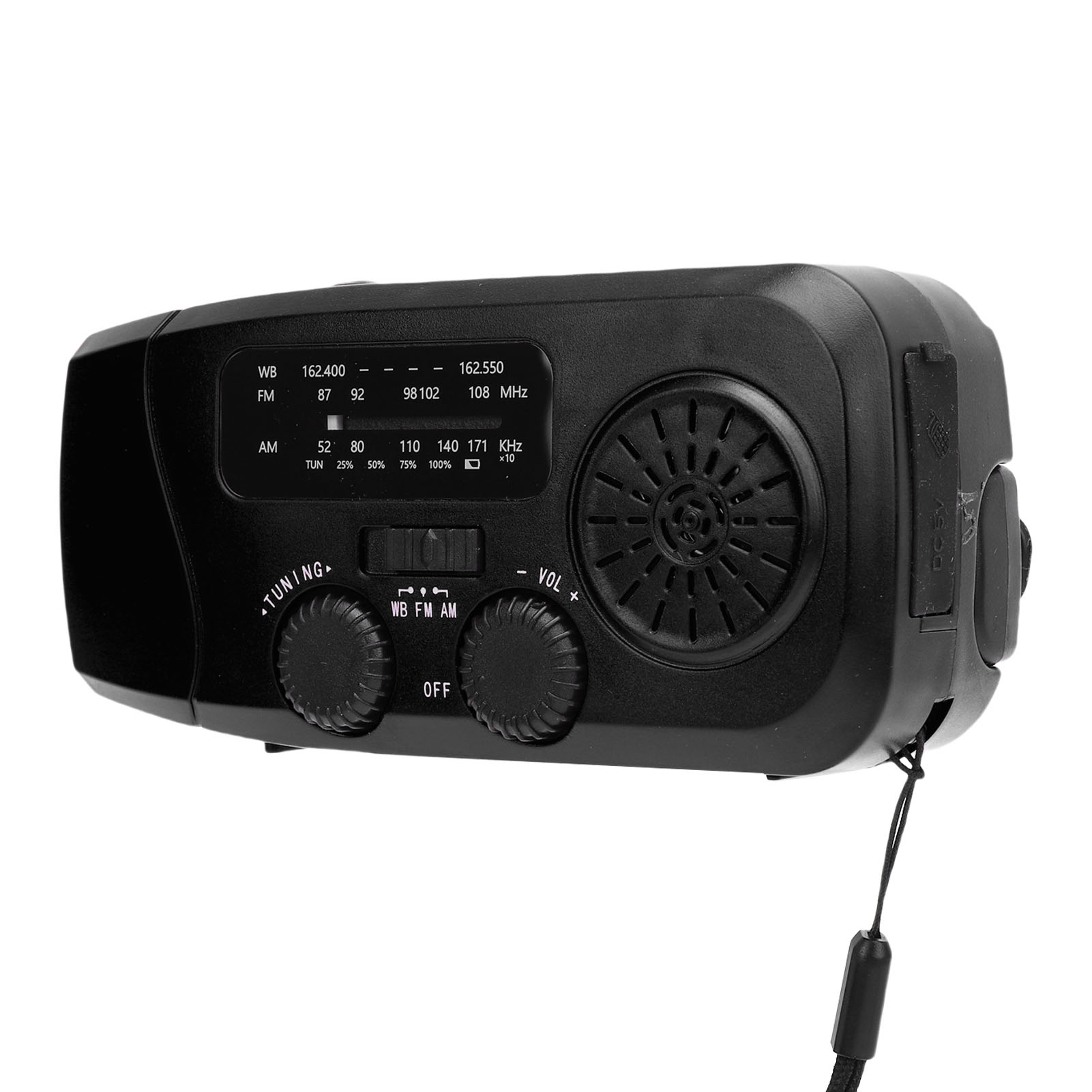 Solarbetriebenes Kurbelradio Mit 2000 Mah Akku, Am/fm, Wb, Notfallwetterfunktion Und Eingebauter Led-taschenlampe Für Camping Und Wandern.