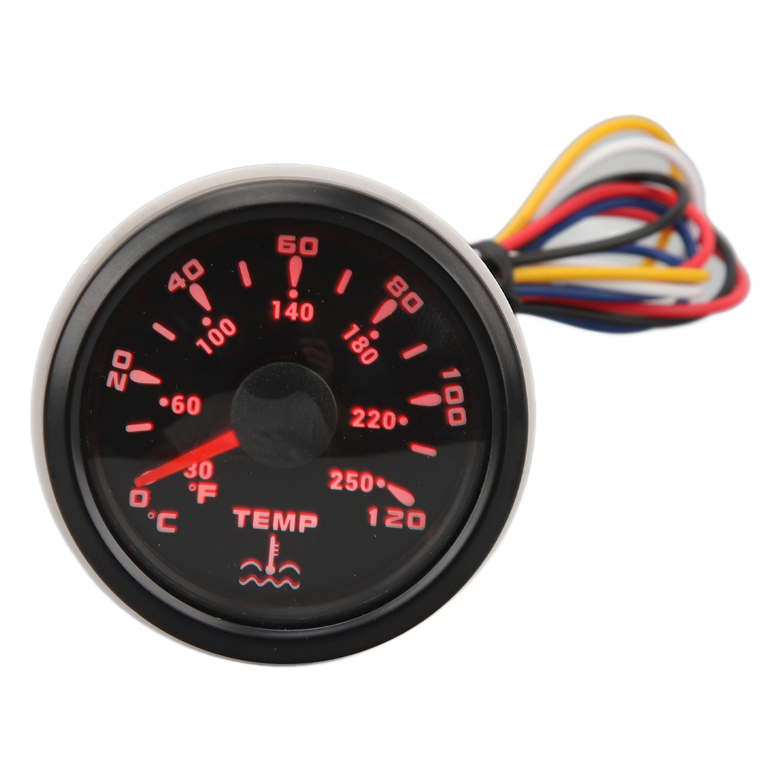 Dc9-32v Wassertemperaturanzeige, Schwarzes Zifferblatt, Lünette, Celsius/fahrenheit-anzeige, 52 Mm, Hintergrundbeleuchtung, Für Boote