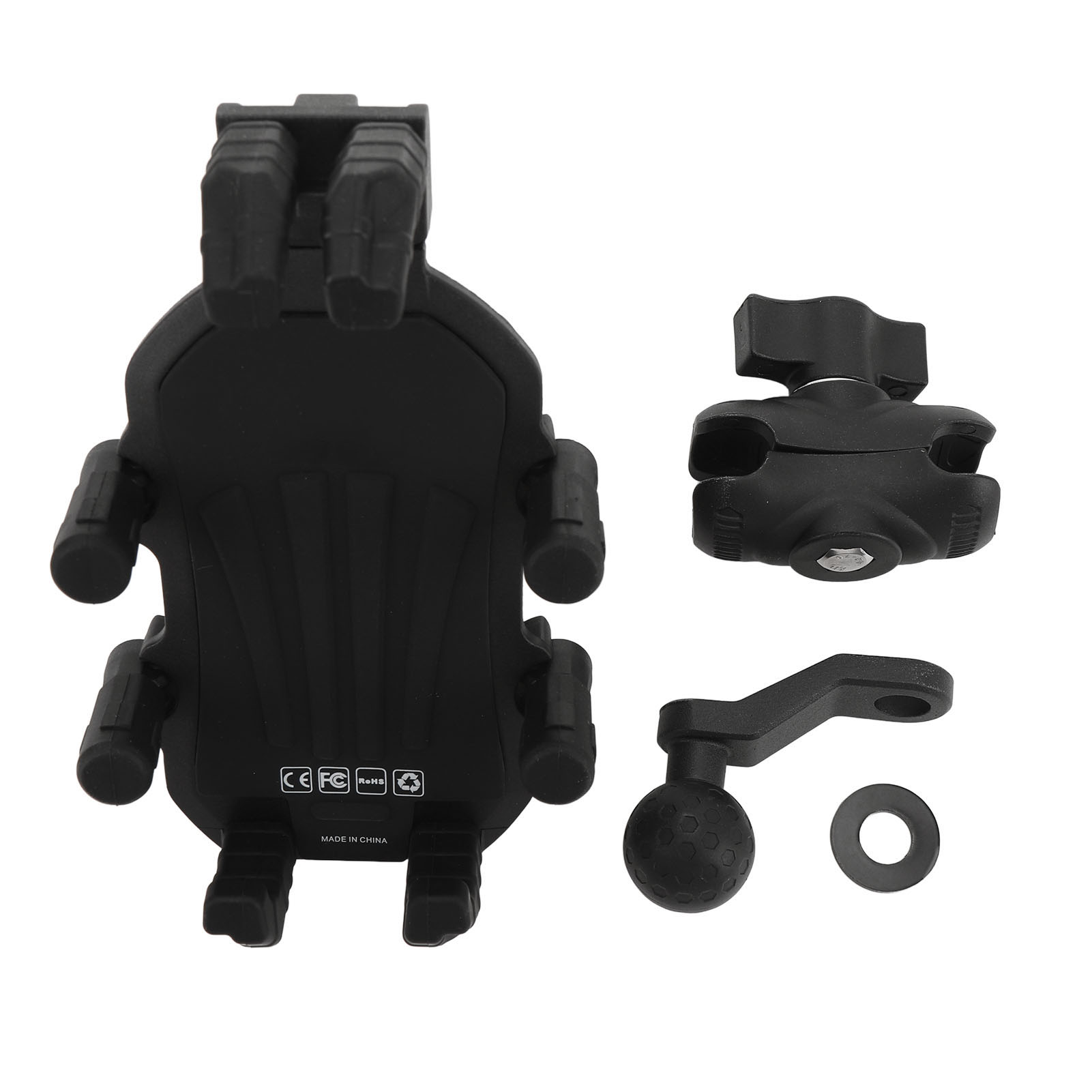 Motorrad-handyhalterung Mit Vibrationsdämpfer, Sicherheitsverriegelung Und Verstellbarer Rückspiegelhalterung, Kompatibel Mit Smartphones Von 4,9 Bis 8,1 Zoll Für Roller Und Quads.