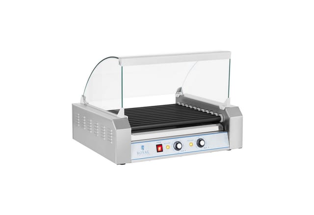 Royal Catering - Hot Dog Maker Hot Dog Gerät Hotdog Rollen Grill Teflon 11 Rollen 2200W Grill