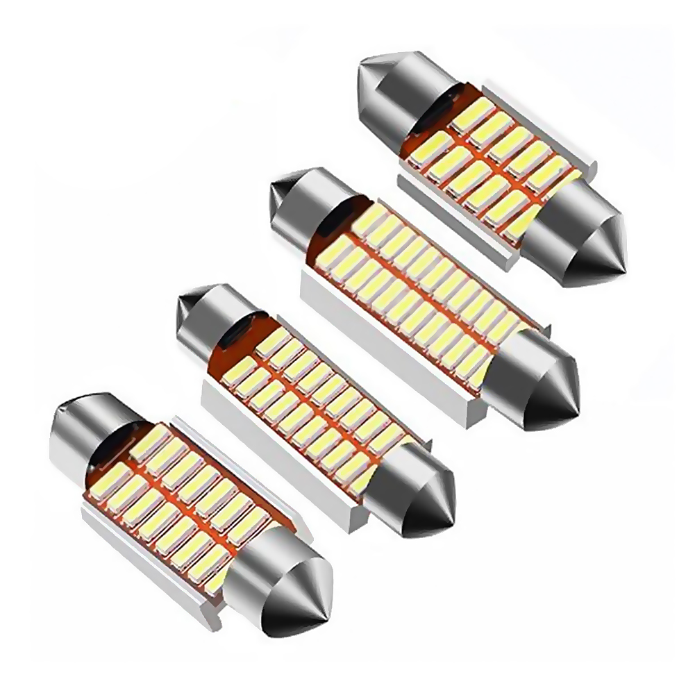 Packung Mit 4 Led-lampen 4014 31 Mm Für Die Innenraumbeleuchtung Von Kfz-kennzeichenleuchten, 12 V, 3 W.