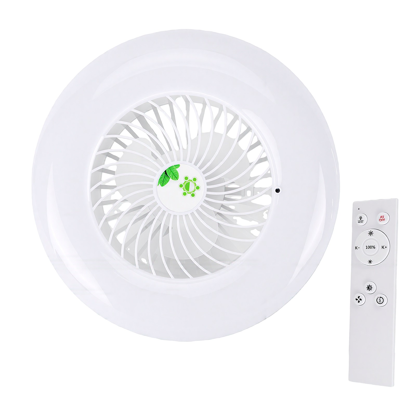 Deckenventilator Mit E27-fassung, 4-in-1-beleuchtung, Stufenloser Dimmung Und Farbanpassung, Geräuschlos, Mit Fernbedienung Und Negativ-ionisator Zur Luftreinigung.
