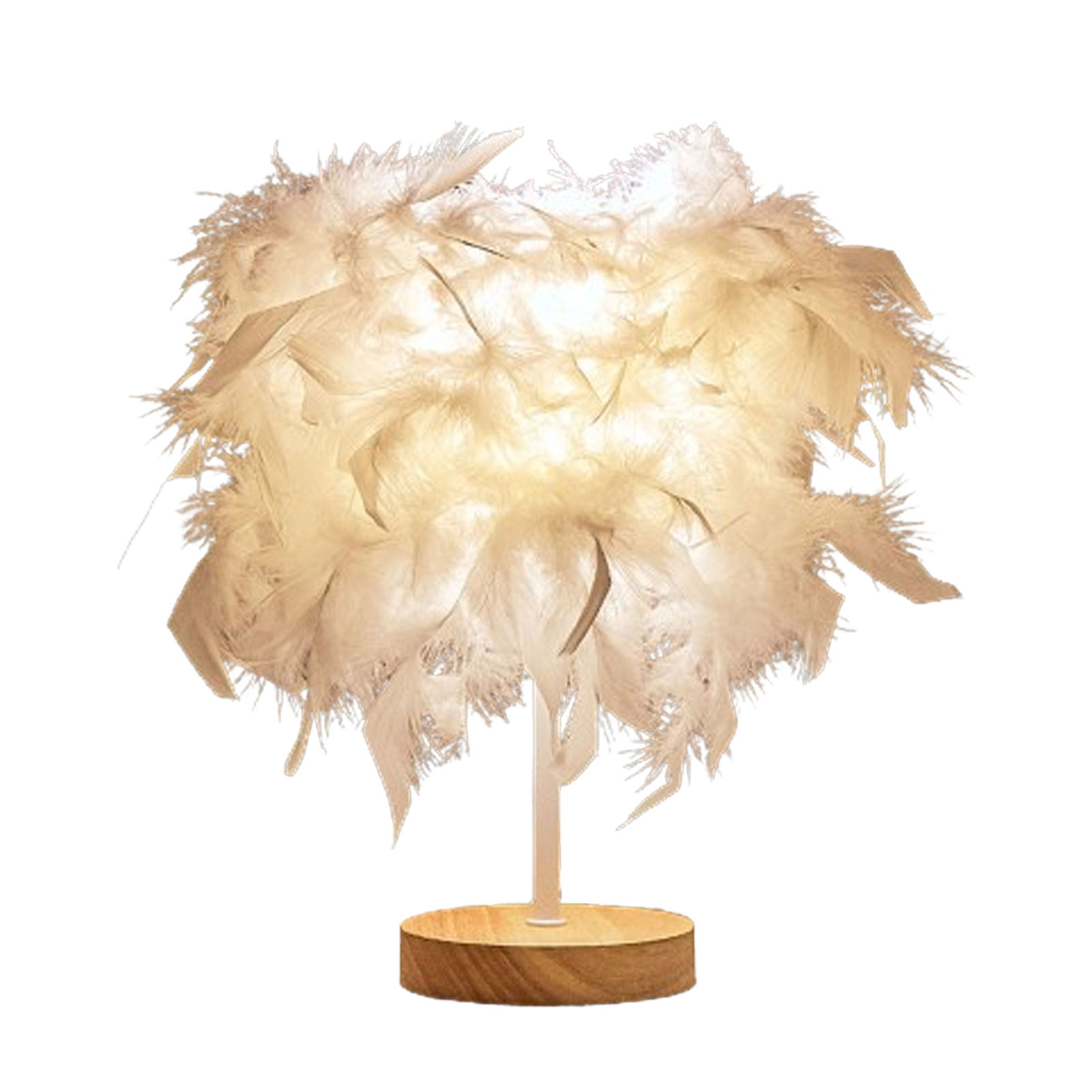 Luxuriöse Weiße Federtischlampe, Ideal Für Schlafzimmer, Wohnzimmer, Partys Und Hochzeiten.