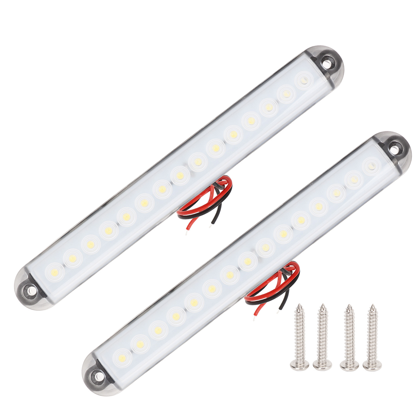 Set Mit 2 Ip65 Wasserdichten Seitenmarkierungsleuchten, 15 Weiße Leds, Universell Für Wohnmobile, Boote Und Yachten.