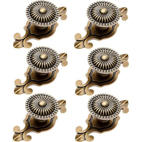 6 Stück Möbelknöpfe Retro 2-in-1 Griff Für Schrank Und Schublade Mit Schrauben Bronze