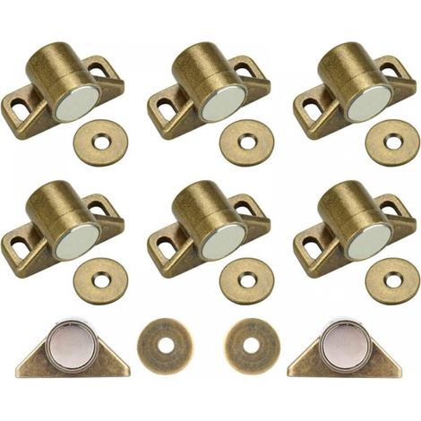 8 Stück Magnetischer Schließknopf, Magnetischer Türanschlag Aus Zinklegierung In Bronzeoptik Für Küchenschubladen Und -schränke, Magnet-schranktürriegel Mit 24 Schrauben