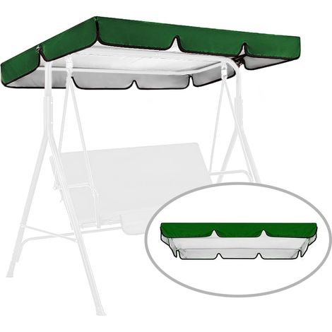 Ersatz-verdeck Für 2-/3-sitzige Garten-schaukel, Wasserdicht, Für Terrassen-pendelbank, Hängematte, Nur Verdeck (dunkelgrün, 164 X 114 X 15 Cm)