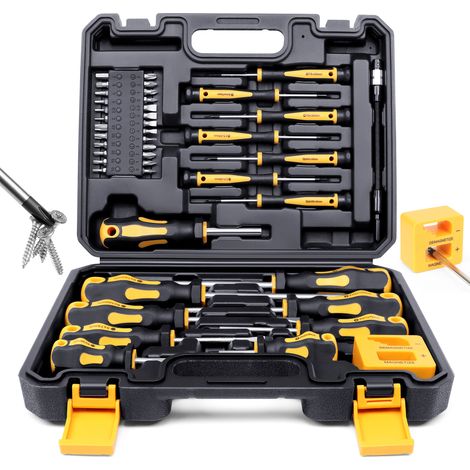 Präzisionsschraubendreher-set 42-teilig – Chrom-vanadium-stahl – Magnetische Spitzen – Rutschfester Griff – Organisierte Aufbewahrungstasche