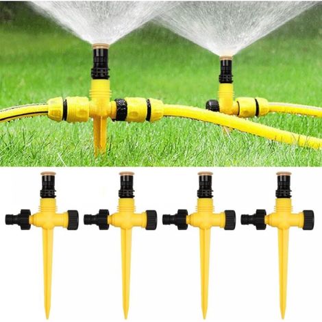 4-teiliger Gartenberegnungssatz, Automatischer 360° Rotierender Rasensprenger, Einstellbare Bewässerung Für Rasen, Sprühsystem Zur Gartenbewässerung Für Pflanzen, Gemüse Und Blumen Auf Dem Landgut
