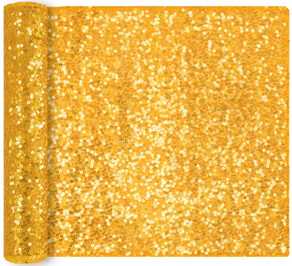 Dekorativer Pailletten-tischläufer, Gold, Weihnachten/silvester, 200 X 28 Cm