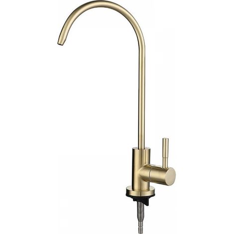 Küchenarmaturen Wasserfilterarmatur, Einfache Gänsehals-armatur Für Kaltwasserfilter Am Küchenspüle, Gold