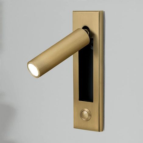 Wandleuchte, Moderne Wandleuchte, Led-wandleuchte Für Das Kopfteil, Einbau-leselampe Mit Druckschalter Für Nachttisch (gold)