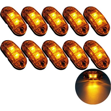 10x 2 Led-seitenmarkierungsleuchten 12/24v Led-konturleuchten Für Anhänger, Seitliche Warnleuchte Gelb Für Lkw, Wohnmobil Und Wohnwagen