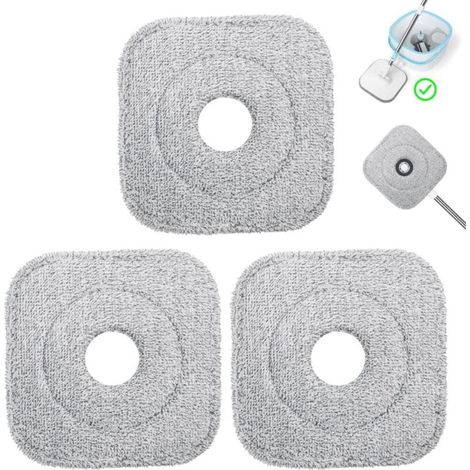 3er-set Ersatzköpfe Für Wischmopp Aus Mikrofaser, Ersatzpads Für Quadratischen Mopp, Saugfähig, Maschinenwaschbar, Für Feuchte Und Trockene Anwendung