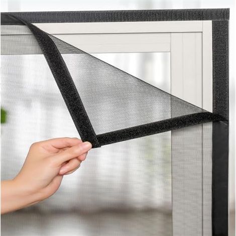 Fenster-moskitonetz 120x150 Cm Aus Glasfaser – Sehr Dichtes Gewebe – Installation Ohne Bohren – Insektenschutz Für Katzen