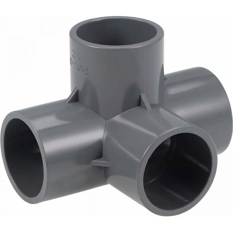 4-wege-ellenbogen Pvc-rohrverbinder In Möbelqualität 32mm T-winkelverbindungen Grau 10 Stück