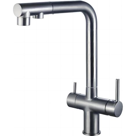 Küchenarmatur Mit Ausziehbarem 360-grad-sprühkopf, Wasserfilter (graphitgrau)