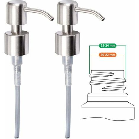 2-teiliger Ersatz-seifenspender, 24 Mm Aus Hochwertigem Gebürstetem Edelstahl