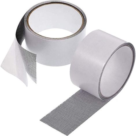 Kit Zur Reparatur Von Fliegengittern Für Fenster Und Türen Aus Stark Haftendem Glasfaserband, Fensterloch-reparaturband 5 X 200 Cm (2er-pack, Grau)