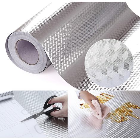 Küchentapete, Ölbeständig, Selbstklebende Aluminiumfolie, Spritz- Und Hitzebeständig, 60x300cm