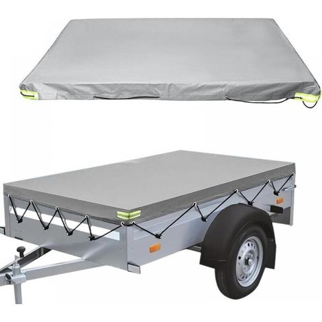 Flachplane Für Anhänger - 214x122x10cm - 420 D - Staubdicht - Für Anhänger Bis 750 Kg - Grau