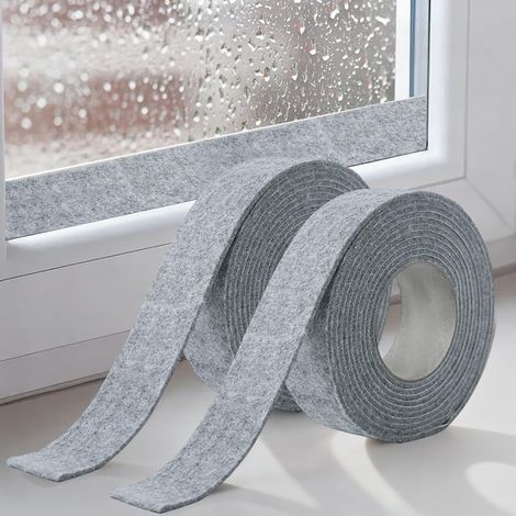 Absorbierende Klebebänder Für Fenster, Antikondensationsbänder, 400 X 3 Cm, Baumwollfilz-klebeband Für Fenster (2er-pack, Grau)
